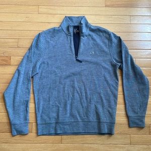 Vineyard vines mens gray quarterzip small